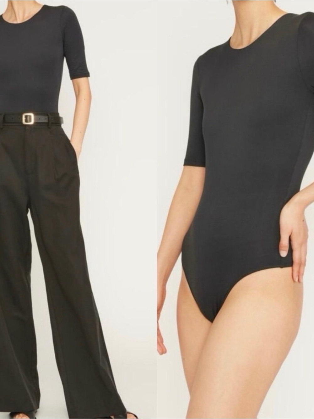 Everlane Black Women’s Short-Sleeve Crew Neck Bodysuit Medium